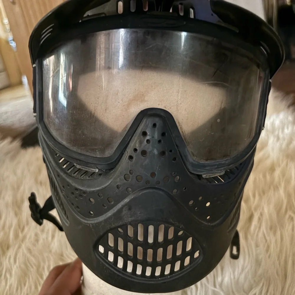 Black Full-Face VR/AR Protective Mask with Clear Lens paintball